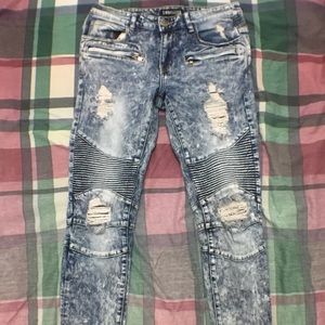 Balmain Embellish NYC  Biker Jeans